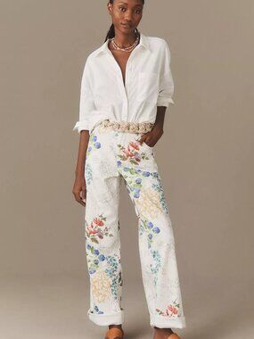 NWT Pilcro Cuffed Oversized High-Rise Wide-Leg Jeans size 29